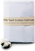 White Twill Cotton Canvas Fabric 59in x 5yds - Thick 100% Cotton