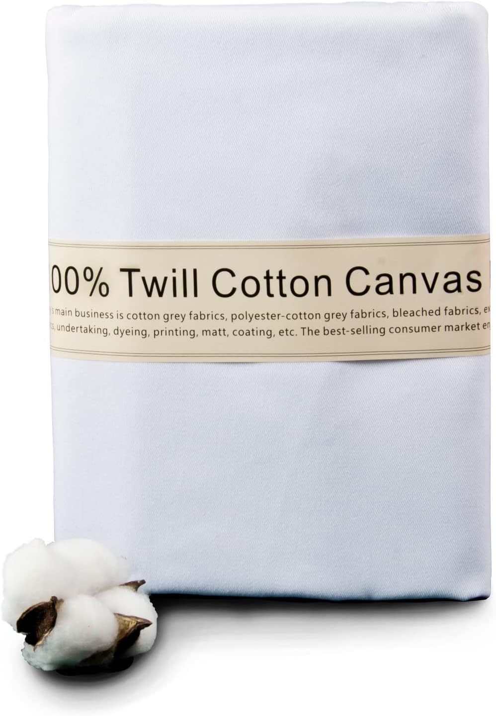 5 Yard White Twill Cotton Canvas Fabric for Sewing Projects