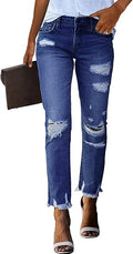 HETIPR Women's Ripped Boyfriend Jeans Mid Rise Loose Fit Distressed