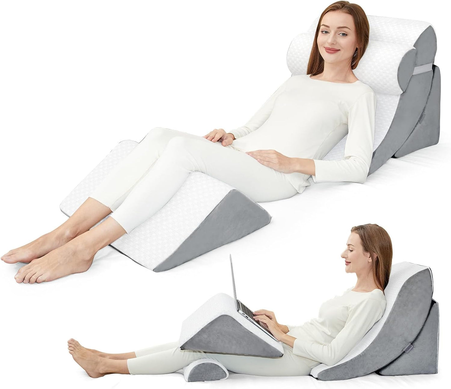 4pcs Wedge Pillow Set for Back Pain Relief and Comfort