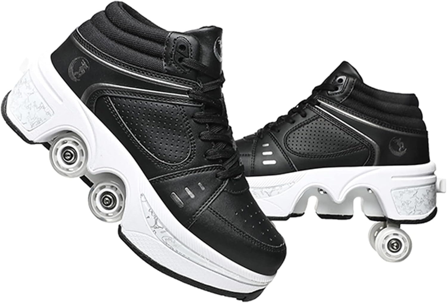 Double-Row Deform Wheel Automatic Walking Shoes for Fun