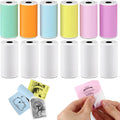 12 Rolls Self-Adhesive Multicolor Thermal Paper 53 x 28mm - Colorful