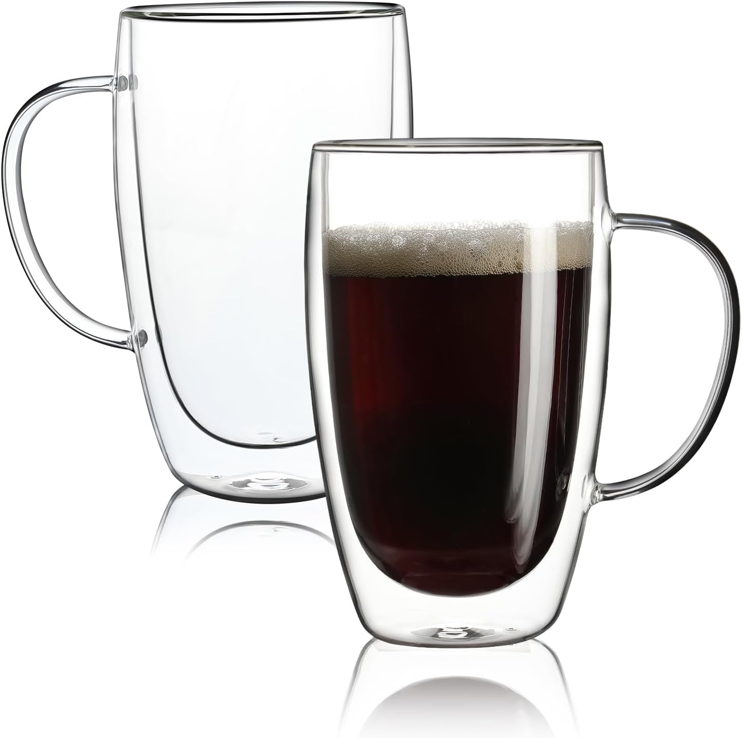 Aurzen 2-Pack Large Double Walled Coffee Mugs - Insulated & Stylish