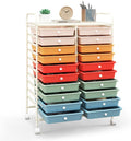 20-Drawer Organizer Cart with Colorful Removable Drawers - Macaron