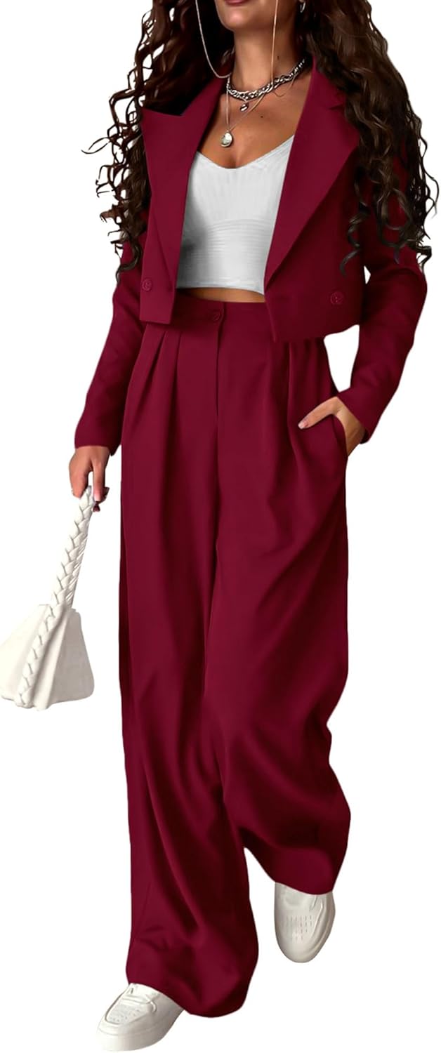 KIRUNDO Business Casual Outfits for Women 2025 Fall Blazer Set