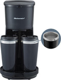 Elite Gourmet Dual Coffee Maker with Stainless Steel Mugs