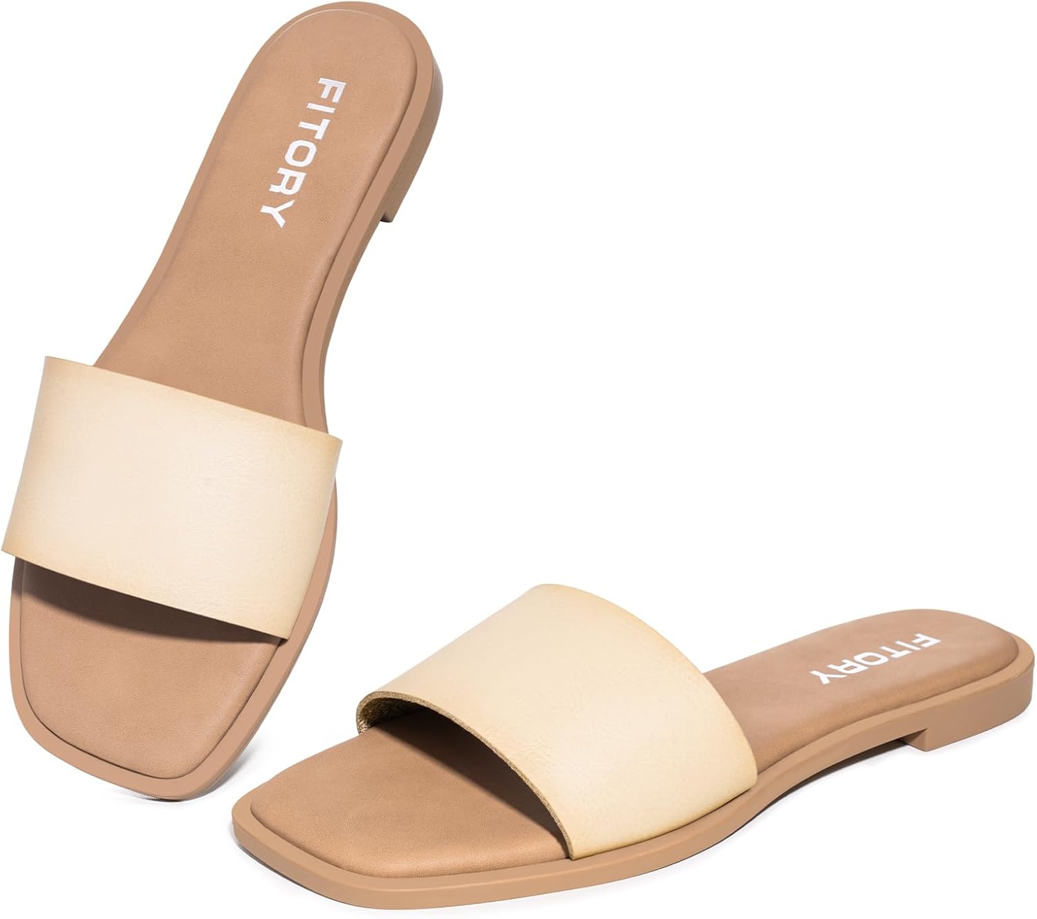 FITORY Women's Slide Sandals with Cushioned Footbed for Comfort