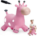 Giraffe Bouncy Horse Hopper for Toddlers - Blue Inflatable Ride-On