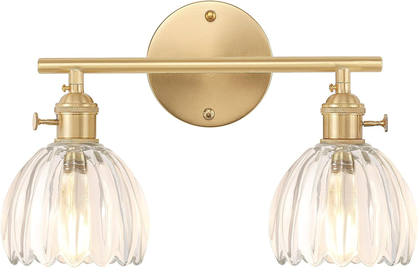 Bathroom Light Fixtures with Clear Tulip Glass Shade for Style