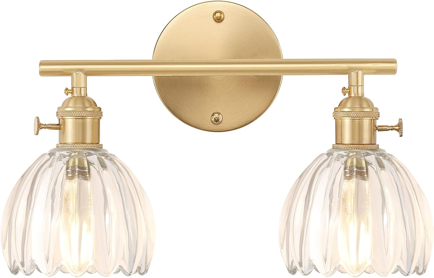Bathroom Light Fixtures with Clear Tulip Glass Shade for Style