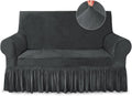 Loveseat Cover Super Soft Grey Stretch Slipcover - Easy Fit Protector