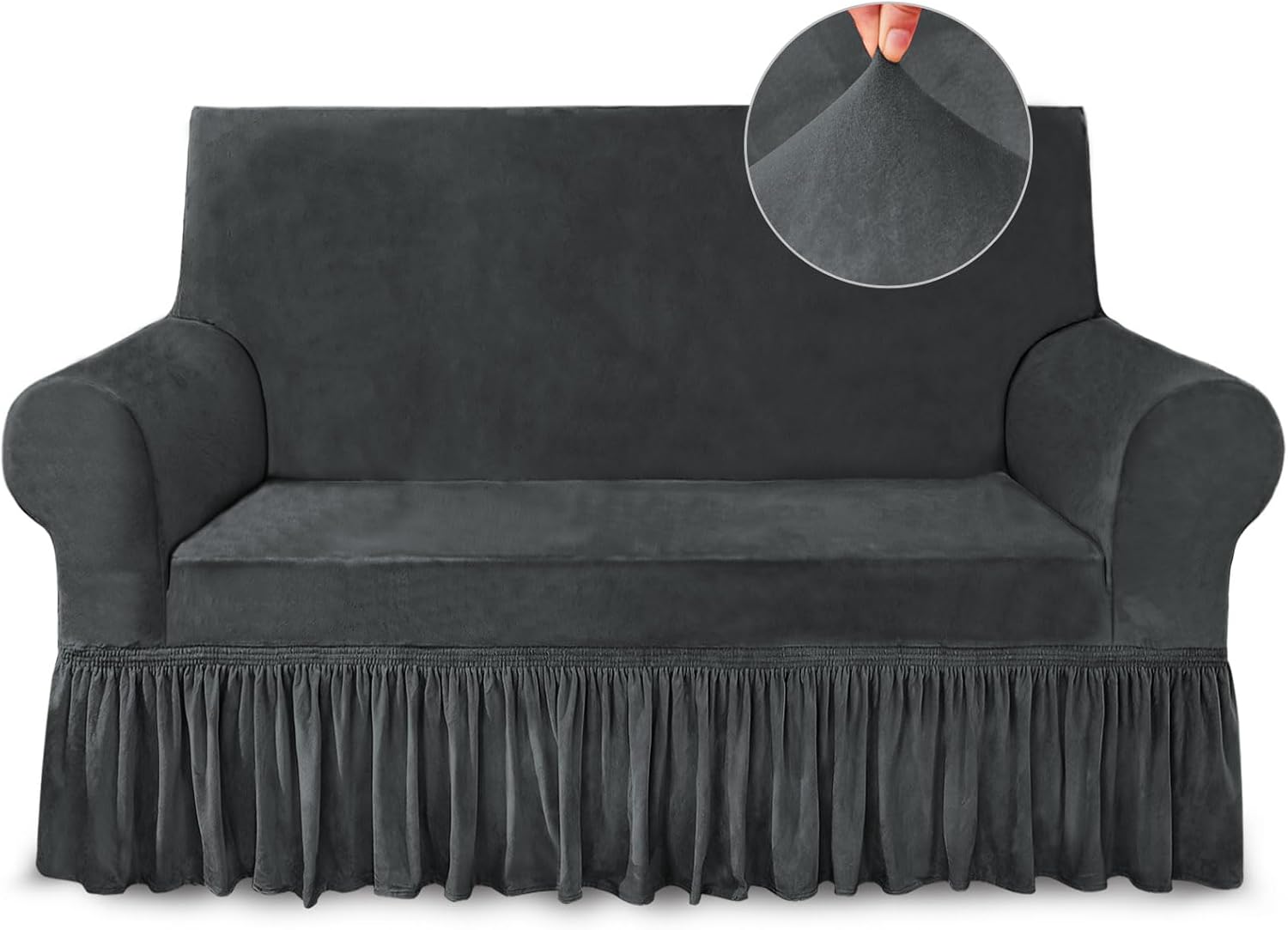 NICEEC Loveseat Cover Super Soft Grey Slipcover for Couches