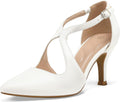 Women's Dress Shoes 3 in Heels Cross Strap Stiletto Pumps - Elegant