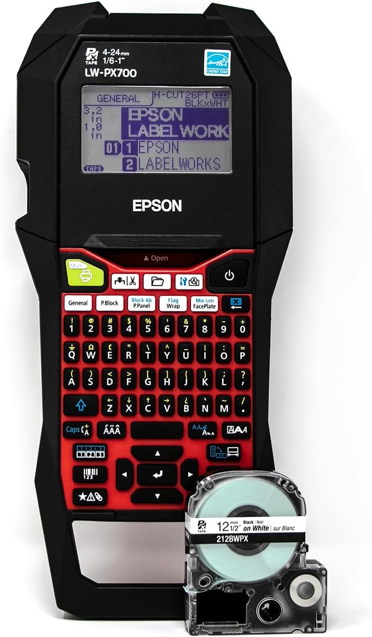 Epson LW-PX700 Label Maker - Versatile Tape Compatibility