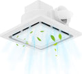 TEPU 11.8in Bathroom Exhaust Fan with Light - Quiet 144 CFM