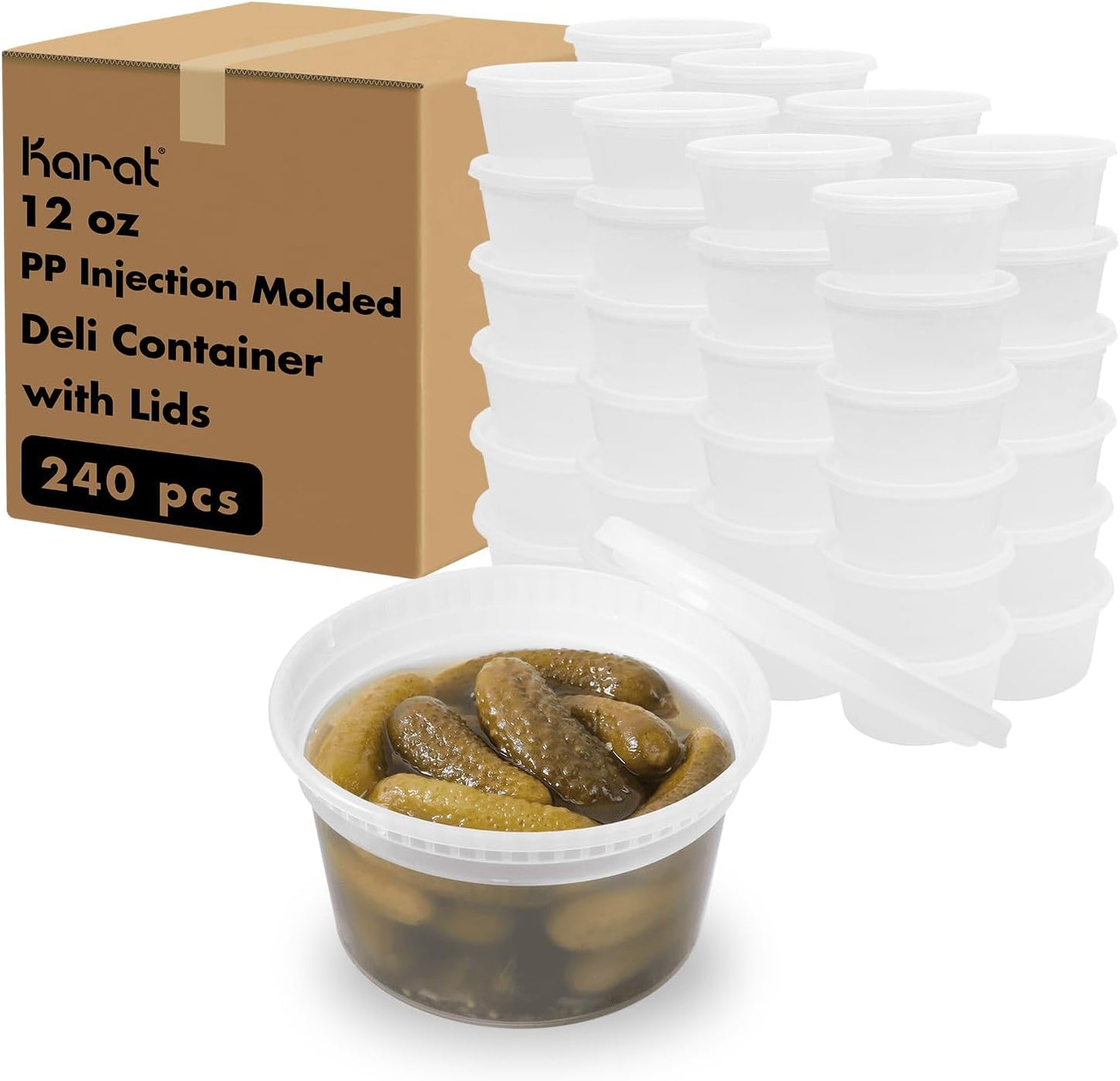 Karat 12oz Clear Deli Containers with Lids for Food Storage