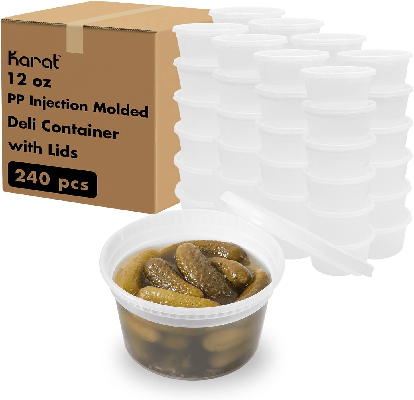 Karat 12oz Clear Deli Containers with Lids for Food Storage