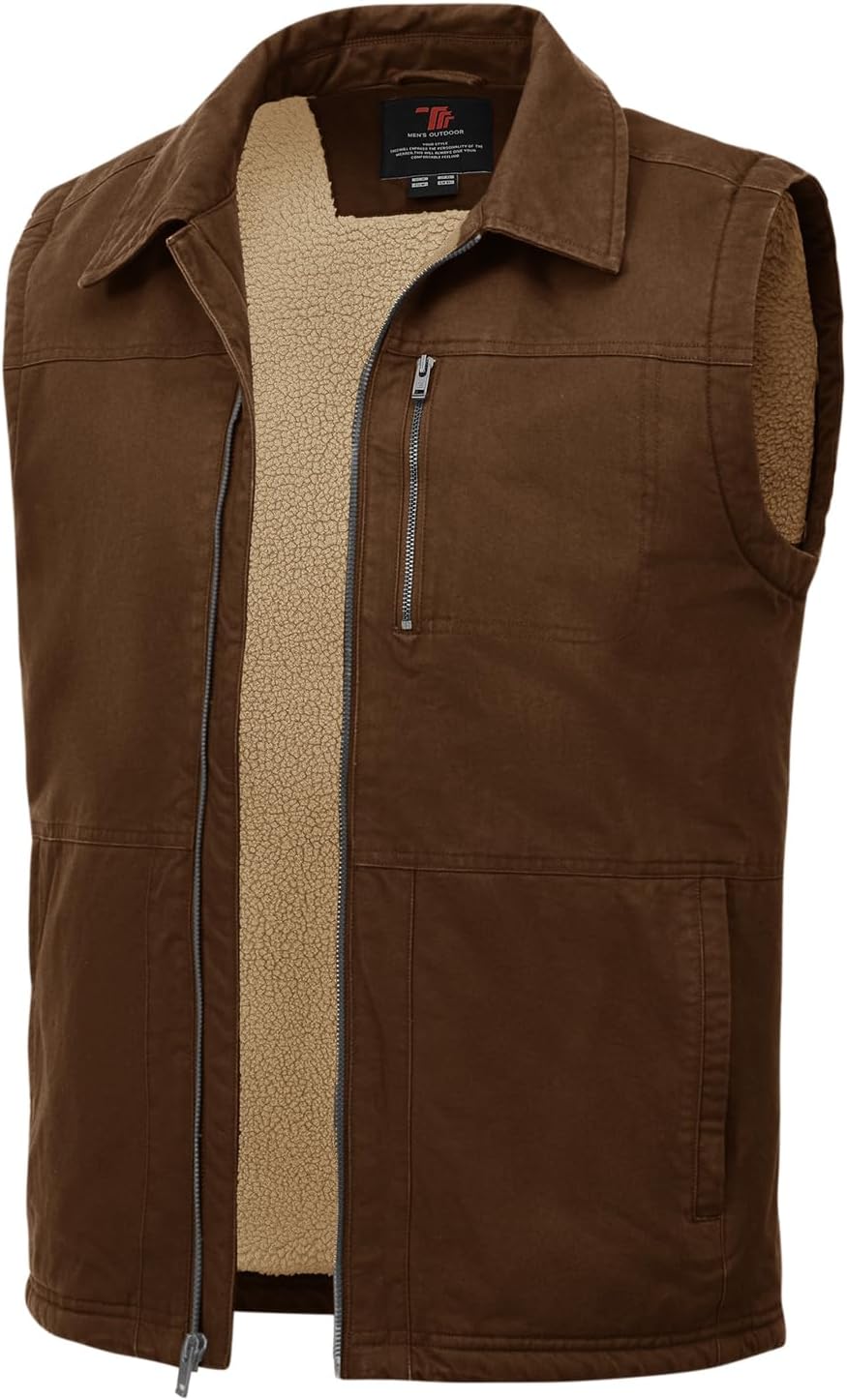 TBMPOY Men's Winter Vest - Warm Sherpa Fleece Full Zip Jacket