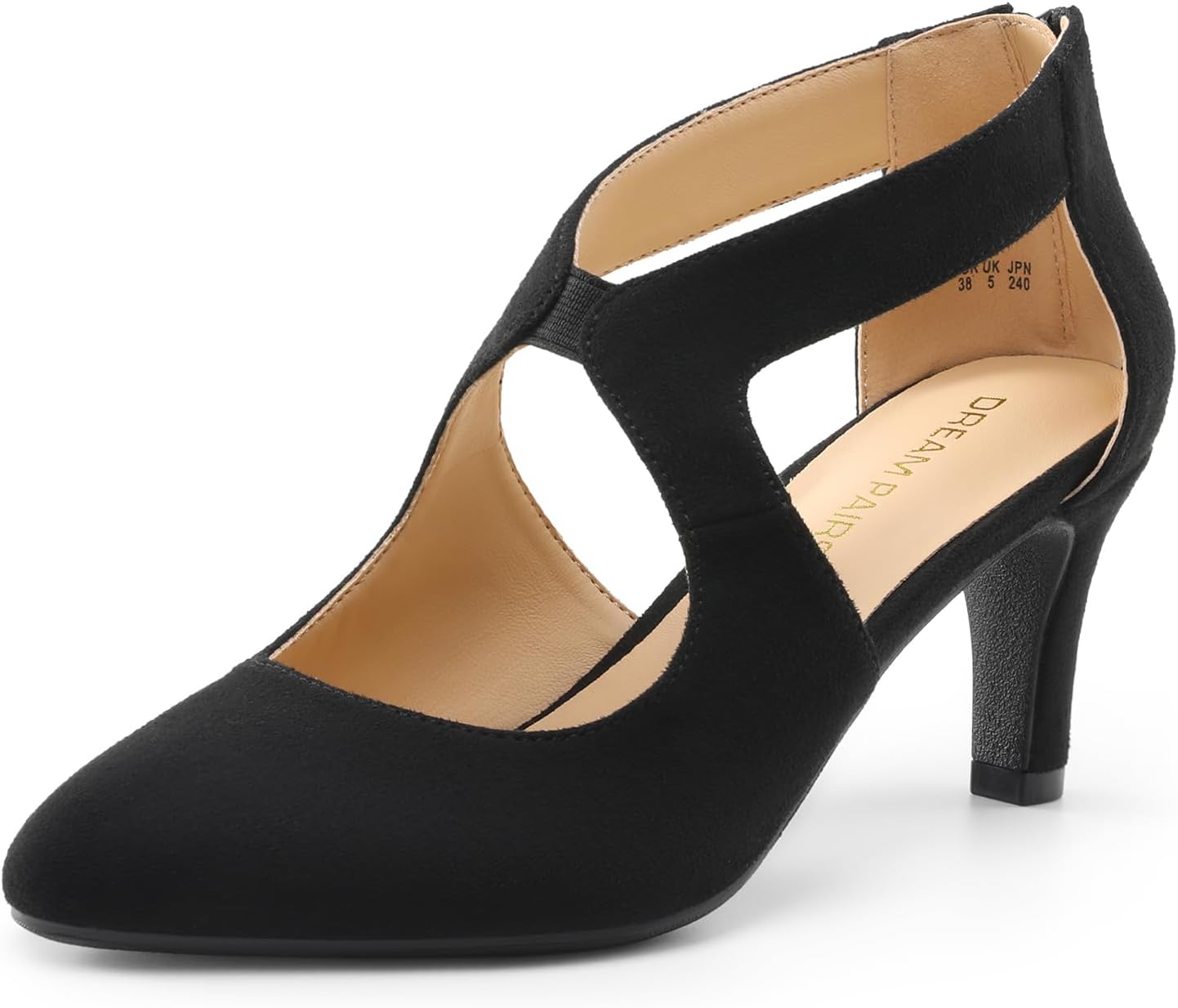 DREAM PAIRS Women's Elegant Closed Pointed Toe Kitten Heels