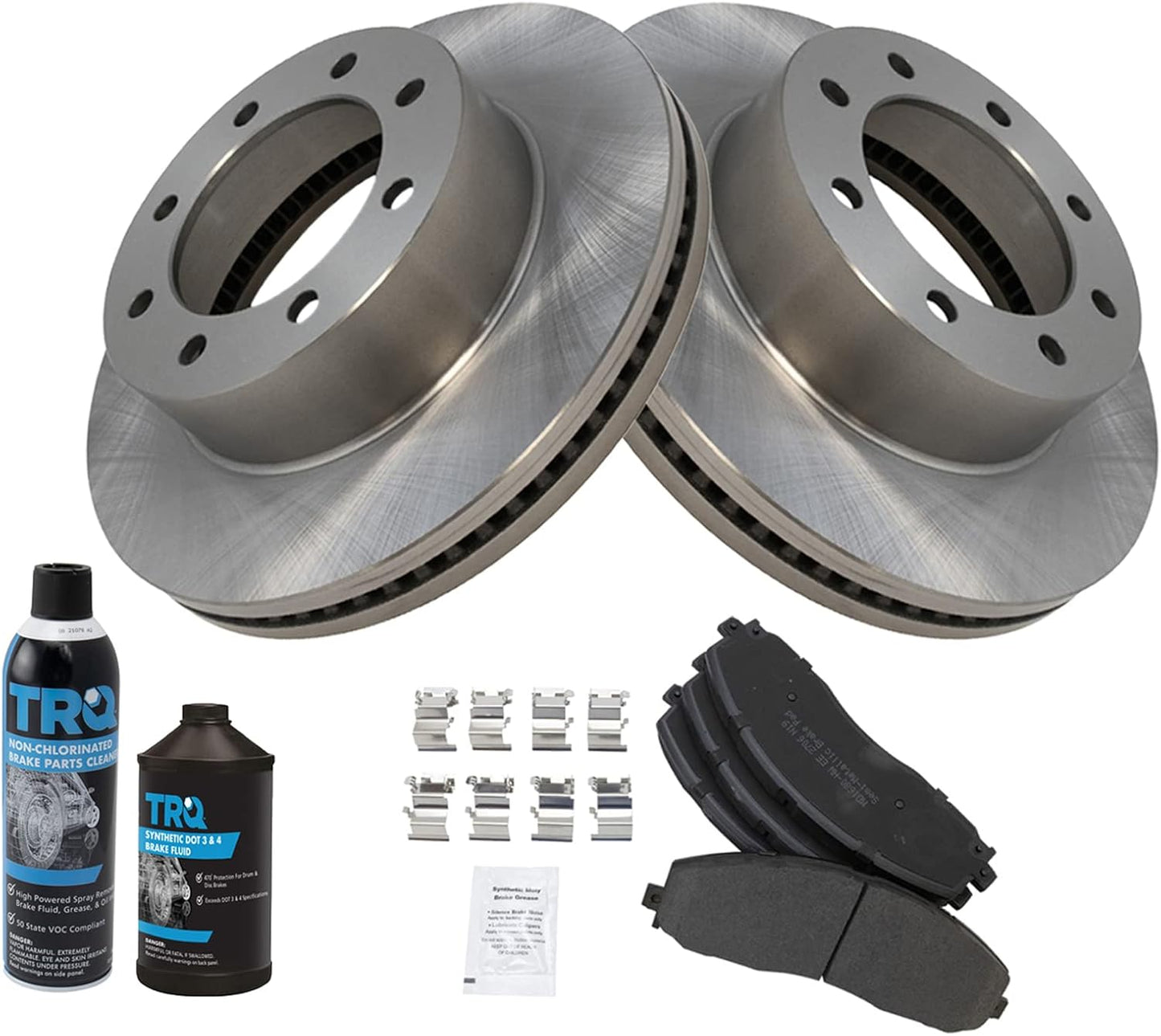 TRQ Front Brake Pad & Rotor Kit for 2013-2021 Ford Super Duty