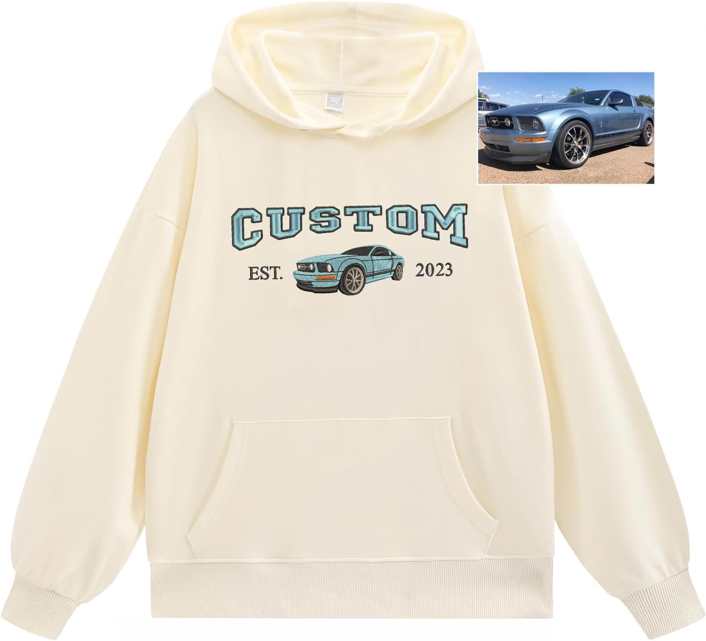 Personalized Embroidered Car Sweatshirt - Design Your Own Custom Gift