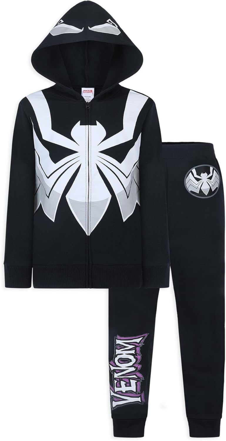 Marvel Venom Boys Zip Up Hooded Sweatshirt and Pants Set