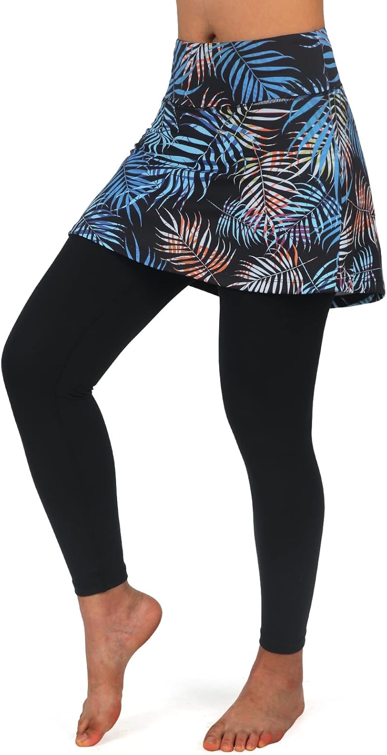 ANIVIVO Women Tennis Skirted Leggings with Pockets for Activewear