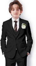 Boys Slim Fit Formal Suit with Matching Tie - Teen & Toddler