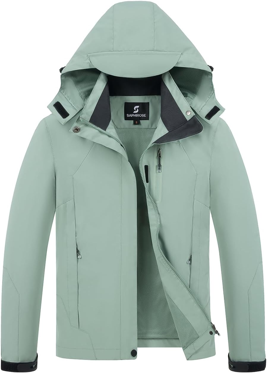Womens Waterproof Rain Jacket Lightweight Outdoor Raincoat