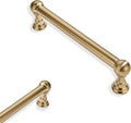 3-3/4 in Hole Center Brushed Brass Cabinet Pulls 10 Pack - Heavy Duty