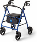 Medline Steel Rollator Walker for Adult Mobility - Sturdy 350 lb