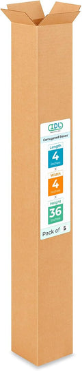 Tall Moving & Shipping Boxes 4 x 4 x 36 in (5-Pack) - Extra Strength