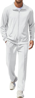 COOFANDY Mens Casual Sweatsuit 2 Piece Full Zip Tracksuit