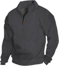 Men's Quarter Zip Pullover Sweater - Lightweight Warm Stand Collar