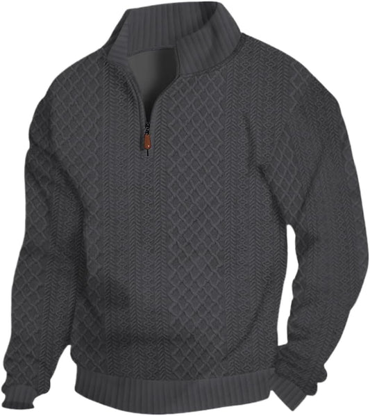Men's Quarter Zip Sweatshirt Pullover for Casual Style
