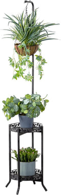 COPREE 2-tier Hanging Plant Stand - Space-Saving Iron Planter Rack