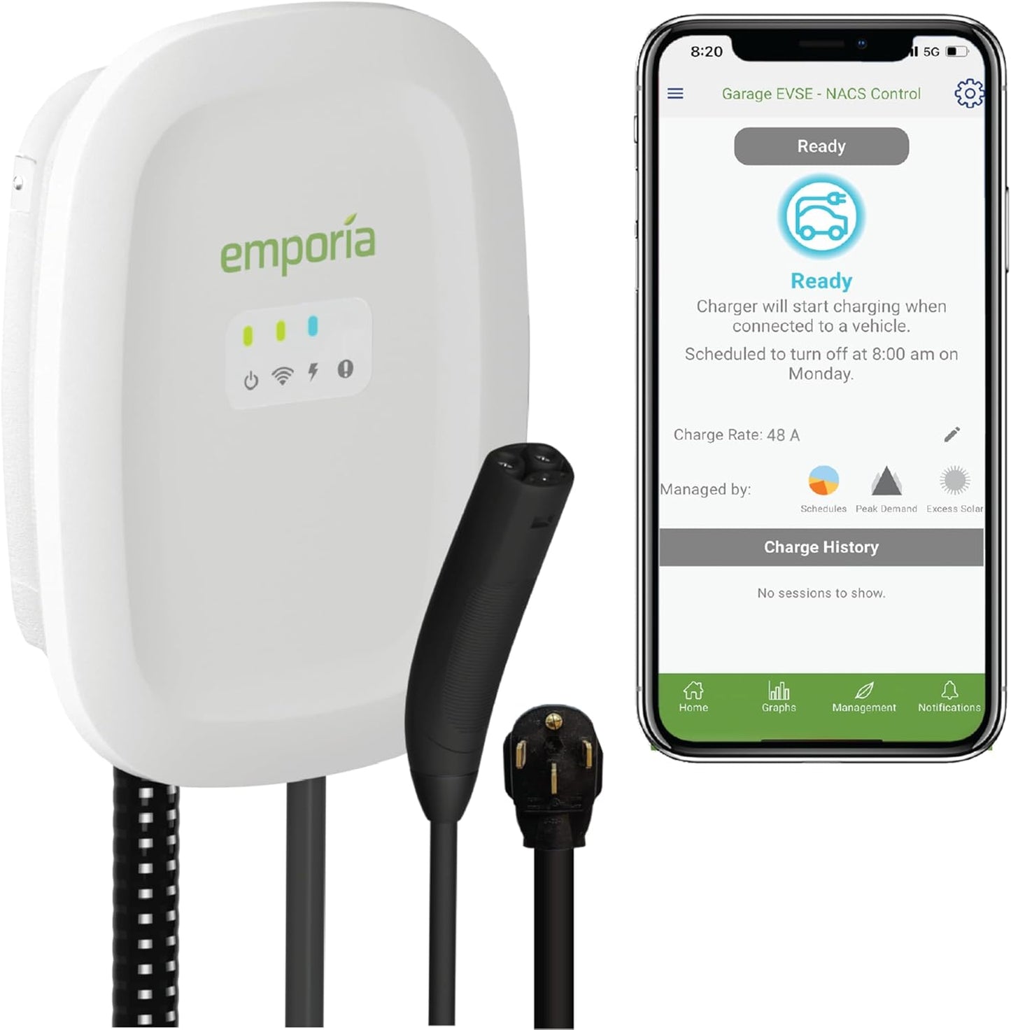 Fast-Charge Tesla & EVs 48Amp 240V UL, 25ft Cable