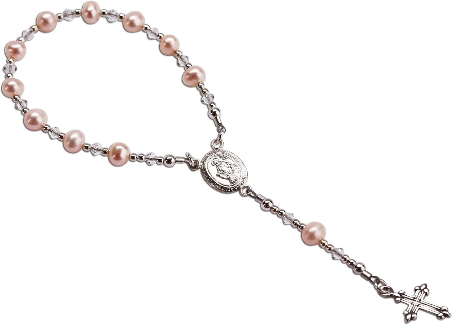 Precious Pieces Sterling Silver Baptism Baby Rosary Gift