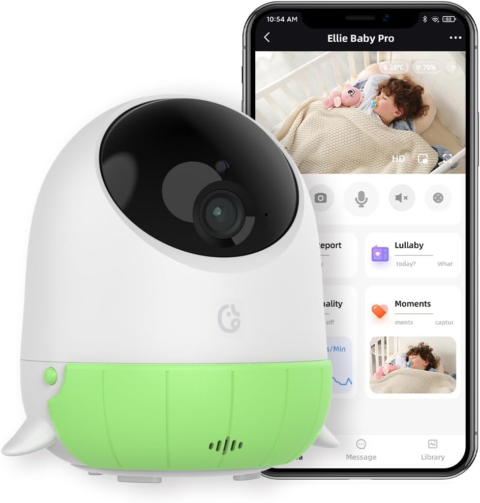 Ellie Baby Pro: Smart AI Soothing & Safety, 2K HD Camera
