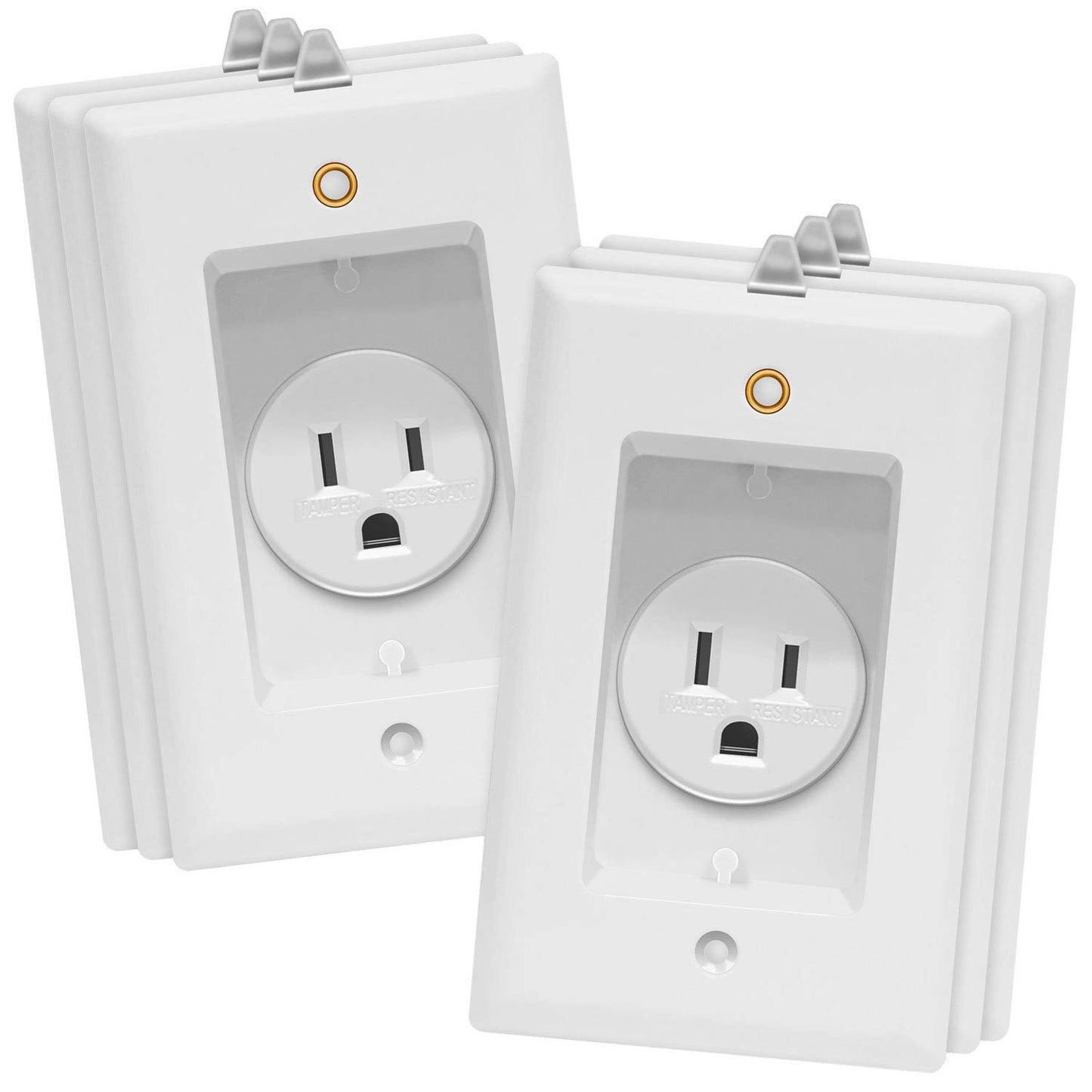 TOPGREENER Recessed Single Receptacle Outlet with Clock Hook