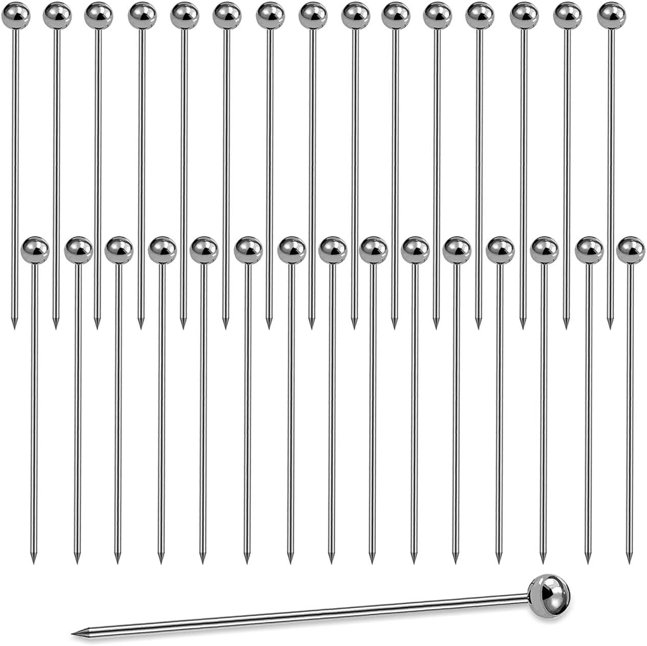 AIMEIKI Stainless Steel Cocktail Picks - Reusable Party Essential