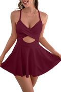 B2prity Women Cutout One Piece Skirt Swimsuit - Tummy Control tie