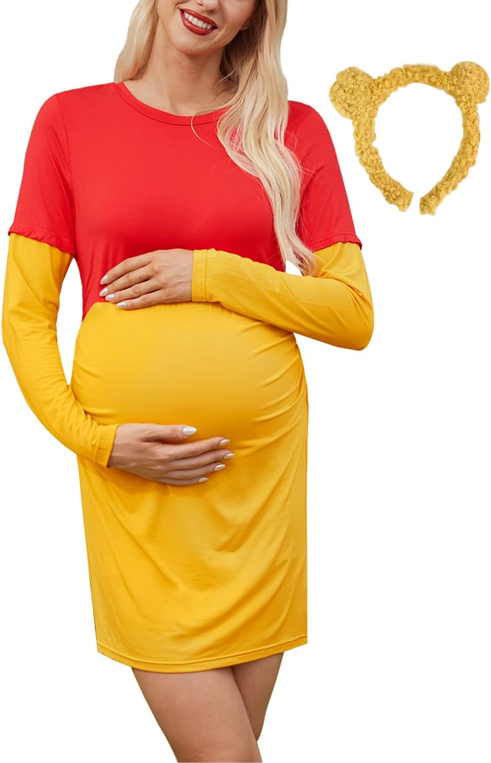 Adorable Halloween Maternity Mini Dress with Hair Band for Moms