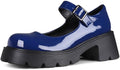 Womens Mary Janes Round Toe Platform Ankle Strap Chunky Heel