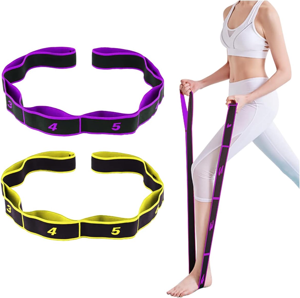 T TOPLAY Yoga Elastic Bands - Enhance Flexibility