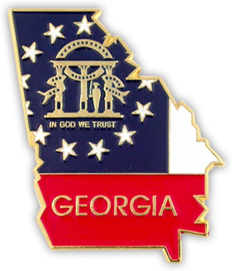 Georgia State Shape Flag Lapel Pin - Perfect Gift for Collectors