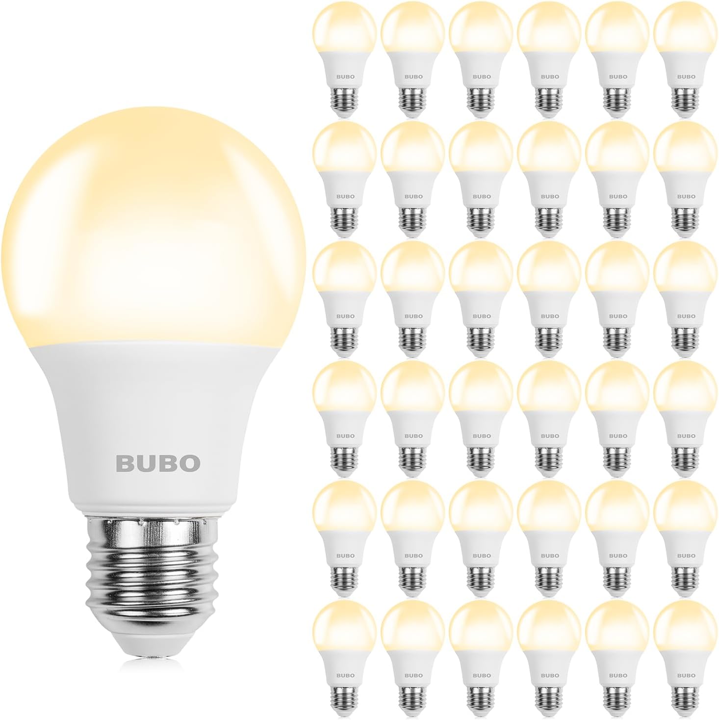 BUBO A19 LED Light Bulbs 36 Pack Soft White 2700K 40W Equivalent