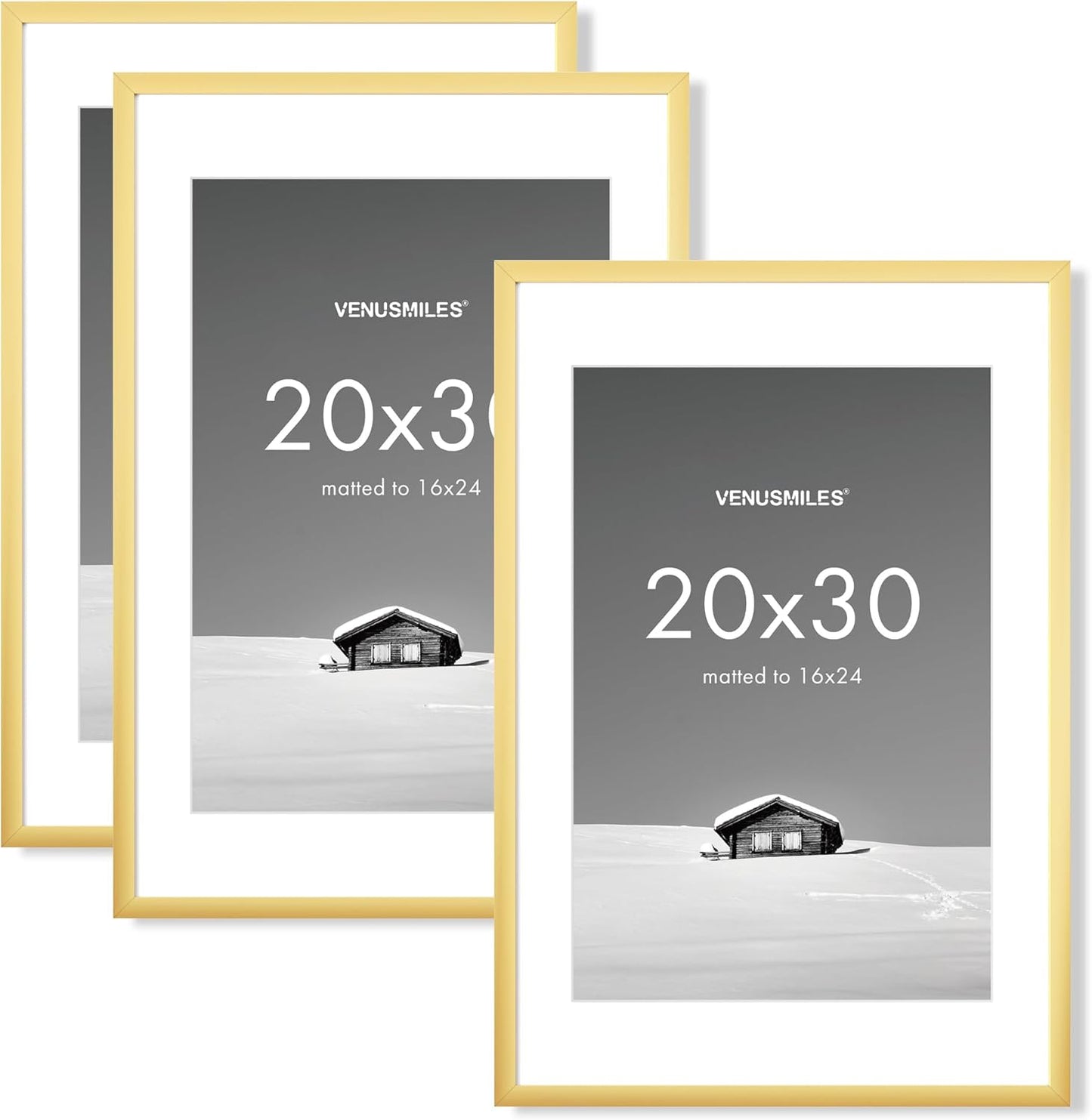 20x30 Inch Picture Frame Set - Versatile Gold Frames for Display