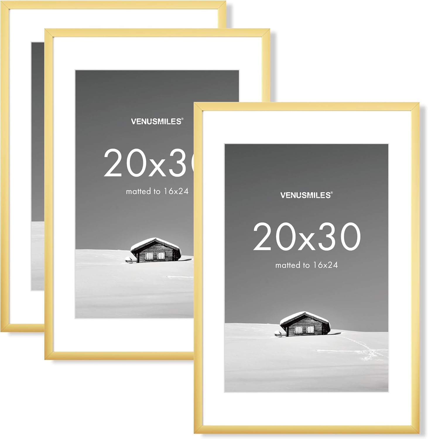 20x30 Inch Picture Frame Set - Versatile Gold Frames for Display