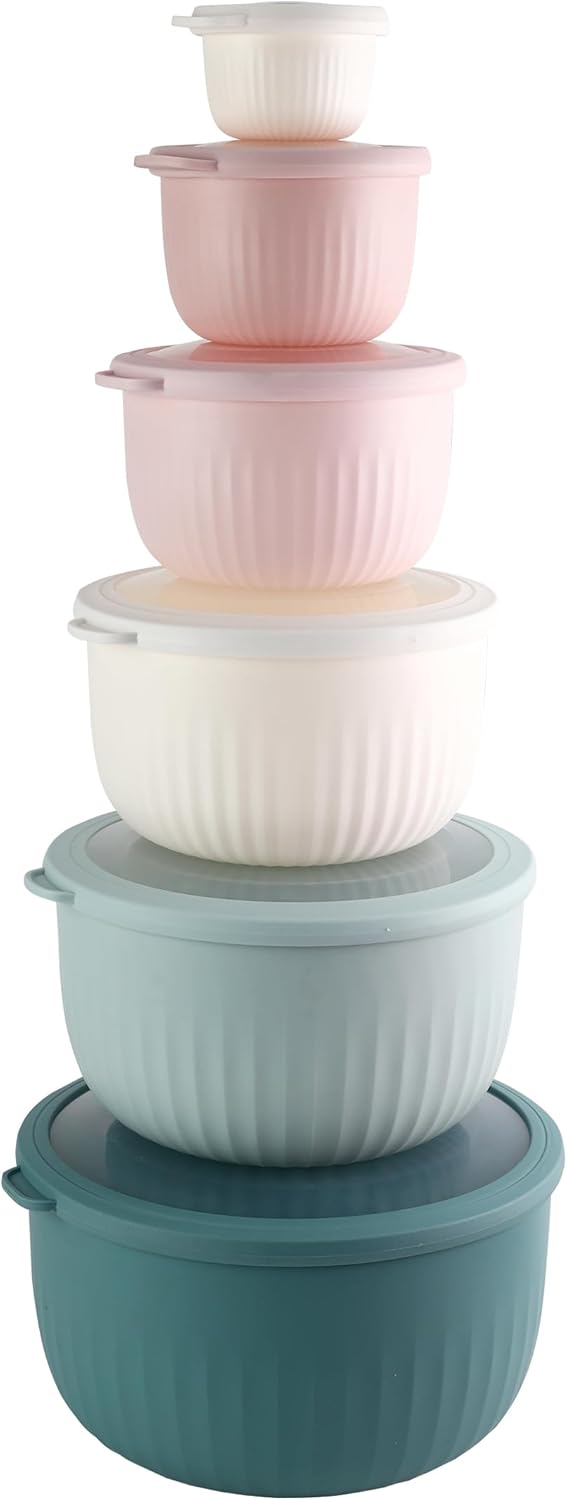 COOK WITH COLOR Prep Bowls with Lids - 12 Piece Mixing Set